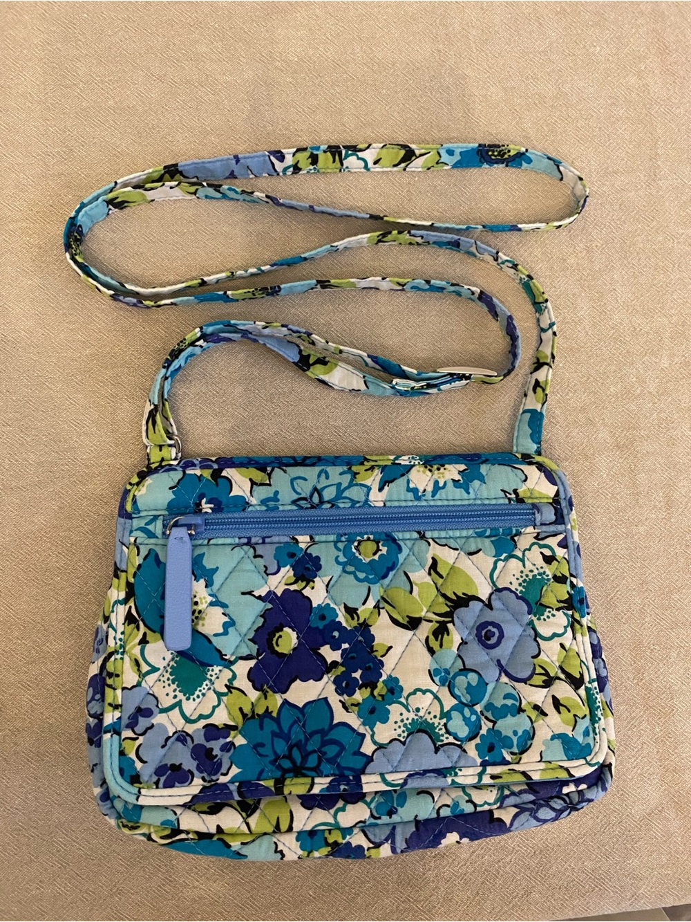 Vera Bradley Quilted Floral Crossbody Bag - Blue Multi